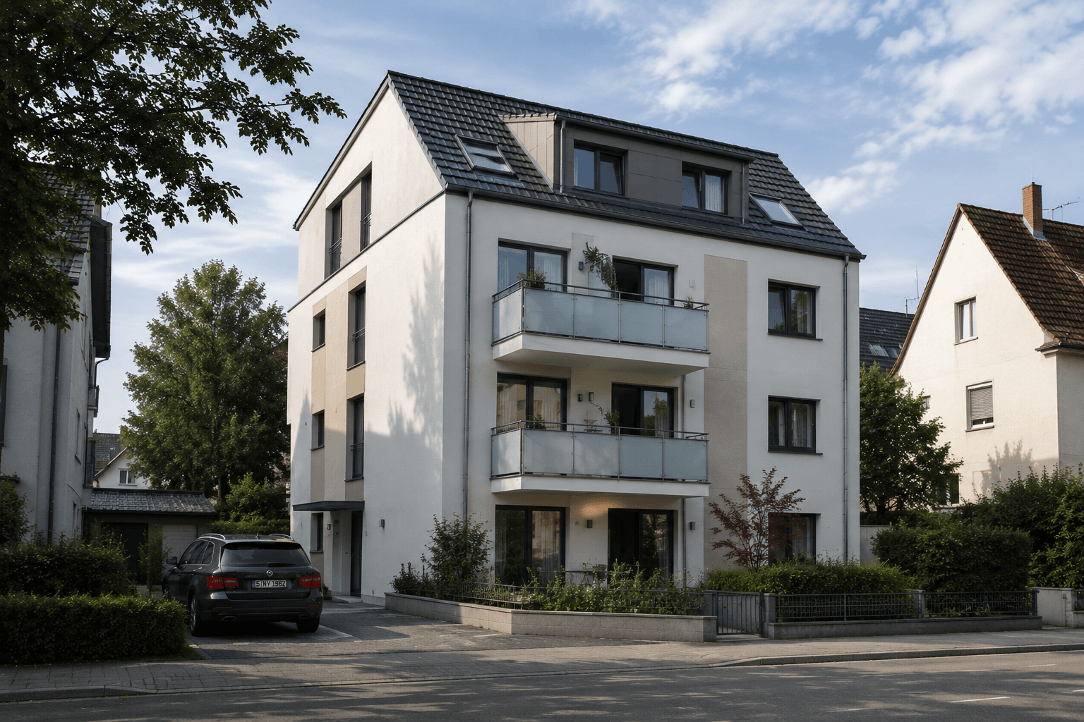 Stadthaus mit Mansarddach in ruhigem Wohngebiet
